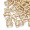 Brass Pendants, Cadmium Free & Nickel Free & Lead Free, Letter, Real 18K Gold Plated, Letter.B, 15.5x10x2mm, Hole: 1.5mm