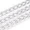 Aluminium Curb Chains, Unwelded, with Spool, Platinum, 10x6.5x1.5mm, about 65.62 Feet(20m)/Roll