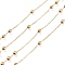 304 Stainless Steel Cable Chains, with Round Beads, Soldered, with Spool, Golden, Link: 1.2mm, Beads: 3mm, about 32.8 Feet(10m)/roll