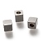 Non-Tarnish 304 Stainless Steel Beads, Cube, Stainless Steel Color, 4x4x4mm, Hole: 1.8mm