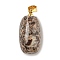 Natural Agate Pendants, Barrel Charms with Golden Plated Alloy Snap on Bails, 21x10.5mm, Hole: 3.7x4.7mm