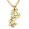 201 Stainless Steel Pendant Necklaces, with Cable Chains, Unicorn, Golden, 15.7 inch(40cm), 1.5mm, Unicorn: 21.5x10x1mm