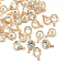 Alloy Charms, with Cubic Zirconia, Light Gold, 13x9x5mm, Hole: 1mm