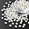 6/0 Glass Seed Beads, Dyed & Heated, Opaque Colours Luster, Round Hole, Round, Creamy White, 4~5x3~4mm, Hole: 1.2mm, about 450g/pound