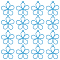 50Pcs Hollow Spray Painted Alloy Pendants, Flower, Deep Sky Blue, 19.5x17x1.3mm, Hole: 1.2mm