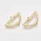 Alloy Links connectors, Half Round, Matte Gold Color, 16.5x27.5x3~3.5mm, Hole: 1~1.2mm