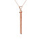 925 Sterling Silver Pendant Necklaces, with Grade AAA Cubic Zirconia, with 925 Stamp, Rose Gold, 17.71 inch