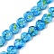Handmade Lampwork Beads Strands, Rose, Deep Sky Blue, 10.5x12x7~7.5mm, Hole: 0.9mm, about 50pcs/strand, 20.63''(52.4cm)