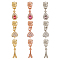 9Pcs 9 Style Rack Plating Brass Micro Pave Clear Cubic Zirconia Pendants, Long-Lasting Plated, Cadmium Free & Lead Free, Tower & Heart & Teardrop, Mixed Color, 21~22mm, Hole: 2.5mm, 1pc/style