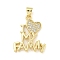 Rack Plated Brass with Cubic Zirconia Pendant, Lead Free & Cadmium Free, Long-Lasting Plated, Heart, Clear, Real 18K Gold Plated, 23x18.5x1.8mm, Hole: 4.5mm