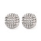 Rack Plating Half Round Brass Stud Earrings, Lead Free & Cadmium Free, Long-Lasting Plated, Platinum, 24x24mm
