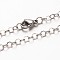 Tarnish Resistant 304 Stainless Steel Rolo Chain Necklaces, with Lobster Clasps, Stainless Steel Color, 17.71 inch(44.9cm)