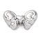 Rack Plating Alloy Beads, Cadmium Free & Nickel Free & Lead Free, Golden, Butterfly, Platinum, 8.5x15x5mm, Hole: 1.8mm