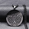 Stainless Steel Triskele Triskelion Pendant Necklace for Men, Box Chains, Gunmetal, 19.69 inch(50cm)