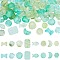 160Pcs 16 Styles Transparent Spray Painted Glass Beads, Mixed Shapes, 10~18x11~14x4~8mm, Hole: 1~1.2mm, 10pcs/style