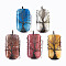 Natural Crackle Agate Big Pendants, Red Copper Copper Wire Wrapped Pendants, Dyed, Rectangle, Mixed Color, 65~69x29~32x14~16mm, Hole: 5mm