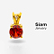Real 18K Gold Plated 201 Stainless Steel Pendant Necklaces, Cubic Zirconia January Birthstone Necklace for Women, Flat Round, Red, 18-1/8 inch(46cm)