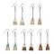 Two Tone Resin & Wood Trapezoid Dangle Earrings, 304 Stainless Steel Tessel Earrings, Mixed Color, 60~61x12mm