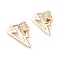 Brass Micro Pave Clear Cubic Zirconia Screw Carabiner Lock Charms, for Necklaces Making, Quick Links, Long-Lasting Plated, Lightning Bolt, Real 18K Gold Plated, 18x10x5mm, Screw: 5x5mm