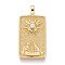 Brass Micro Pave Clear Cubic Zirconia Pendants, Real 18K Gold Plated, Tarot Card Charms, The Moon, The Moon XVIII, 30x15x4mm, Hole: 3~4mm