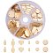 304 Stainless Steel Charms, Mixed Shape, Golden, Plastic Bead Storage Container: 10.3x1.7cm