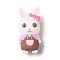 Opaque Resin Animal Big Pendants, Cute Animal Charms, Rabbit, 55x25x25mm, Hole: 3mm