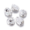 Natural Baroque Pearl Cultured Freshwater Pearl Beads, with Brass Findings, Nuggets, White, Silver Color Plated, 23.5~29x21~22.5x8~13mm, Hole: 0.8mm