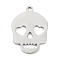 Non-Tarnish 304 Stainless Steel Pendants, Laser Cut, Skull Charm, Stainless Steel Color, 19x14x1mm, Hole: 1.4mm