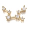 Brass Micro Clear Cubic Zirconia Pendants, Long-Lasting Plated, Real 18K Gold Plated, Constellations, Clear, Virgo, 11x15x2.5mm, Hole: 0.7mm