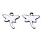 201 Stainless Steel Enamel Charms, Dragonfly, Stainless Steel Color, White, 11.5x12x1.5mm, Hole: 1.2mm
