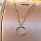 Brass Micro Pave Clear Cubic Zirconia Crescent Moon Star Pendant Necklaces for Women, Golden, 15.75 inch(40cm)