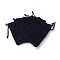 Velvet Cloth Drawstring Bags, Jewelry Bags, Christmas Party Wedding Candy Gift Bags, Black, 7x5cm