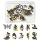 10Pcs 10 Style Alloy Enamel Pendants, Gothic Theme, Mixed Shape, Mixed Color, 18~32x15~30x1~2.5mm, Hole: 1.8~2mm, 1pc/style