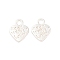 Valentine's Day Theme, Tibetan Style Alloy Charms, Heart with Word Made with Love, Silver, 12x10mm, Hole: 1.5mm