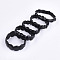 Natural Dyed & Heated Black Agate Stretch Bracelets, Rectangle & Bamboo, 2 inch~2-1/8 inch(5~5.5cm)