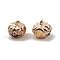 Alloy Eeamel European Beads, Large Hole Beads, with Rhinestone, Halloween Pumpkin, Light Gold, 10.5x11mm, Hole: 4.2mm