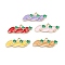 Alloy Enamel Pendants, for Earrings, Light Gold, Carrot, Mixed Color, 10x27x2mm, Hole: 1.6mm
