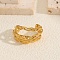 Geometric Stainless Steel Cuff Rings, Real 18K Gold Plated, 38.1mm
