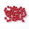 Polymer Clay Rhinestone Beads, Pave Disco Ball Beads, Grade A, Half Drilled, Round, Light Siam, PP9(1.5.~1.6mm), 6mm, Hole: 1.2mm