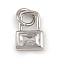 Brass Micro Pave Cubic Zirconia Pendants, Lock Charms, with Jump Ring, Rack Plating, Long-Lasting Plated, Lead Free & Cadmium Free, Platinum, 9.5x7x2mm, Hole: 3.5mm