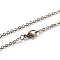 Tarnish Resistant 304 Stainless Steel Cable Chain Necklace, Stainless Steel Color, 17.7 inch(45cm), 2mm, Link: 2.5~2.9x2x0.5mm