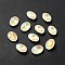Mocha Fluorescent Style Glass Rhinestone Cabochons, Pointed Back, Oval, Crystal AB, 14x10x5mm