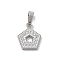 Ion Plating(IP) 304 Stainless Steel Micro Pave Cubic Zirconia Pendants, Polishing Charms, Pentagon, 11x9x1.8mm, Hole: 4x2.5mm