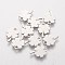 Non-Tarnish 201 Stainless Steel Charms, Clover, Stainless Steel Color, 12x9x1mm, Hole: 1.5mm