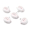 Resin Pendants, with Iron Accessories, Lamb, Pink, 22x25x8mm, Hole: 2mm