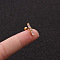 Brass Micro Pave Clear Cubic Zirconia Cartilage Earrings for Women, with Stainless Steel Pins, Golden, Rectangle, 6mm, Pin: 1.2mm