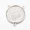 Tibetan Style Alloy Chandelier Components Links Settings, Plain Edge Bezel Cups, Lead Free, Flat Round, Antique Silver, Tray: 20mm, 27x22x2mm, Hole: 3mm