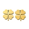 201 Stainless Steel Pendants, Laser Cut, Clover Charm, Golden, 16.5x15.5x1mm, Hole: 1.4mm