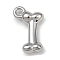 304 Stainless Steel Pendants, Bone Charm, Stainless Steel Color, 16x10x3.5mm, Hole: 1.8mm