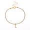 Fashionable and Creative Rhinestone Anklet Bracelets, English Letter L Hip-hop Creative Beach Anklet for Women, Golden